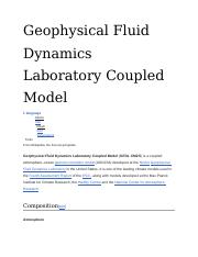 Geophysical Fluid Dynamics Laboratory Coupled Model.docx