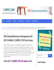 SAP Extended Warehouse Management with SAP S_4HANA C_S4EWM_1909 Exam Dumps – Valid IT Exam Dumps Que