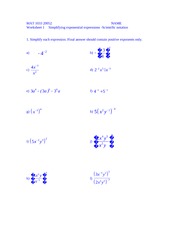 worksheet1(exponential expressions scientific notation)