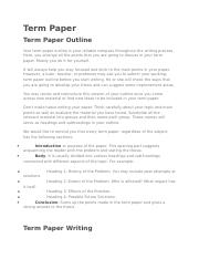 how to outline a term paper