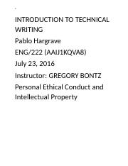 Hargrave_Personal Ethical Conduct and Intellectual Property