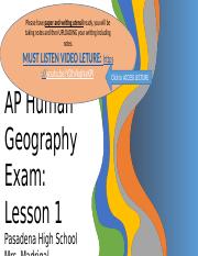 AP Human Geography Lesson 1 FRQ Practice and Lesson 2 FRQ.pptx