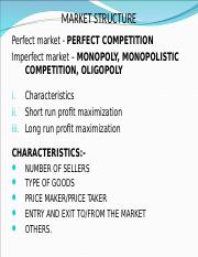 characteristics of perfect market and monopoly