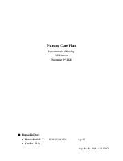 Fundamentals Nursing Care Plan.docx