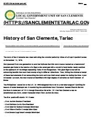 History of San Clemente, Tarlac - Municipality of San Clemente (1).pdf