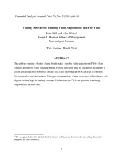 valuing derivatives; funding value adjustment and fair value