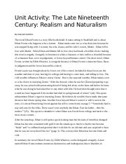 Unit Activity The Late Nineteenth Century Realism and Naturalism.docx
