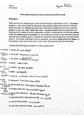 Latin 1 Present and Perfect System Worksheet