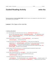 13-1 Guided Reading