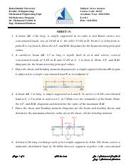 Stress Analysis Sheet (5) Shearing Force and Bending Moment Diagrams.pdf