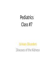 CY Peds Unit 7 - Genitourinary Renal