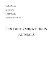 SEX DETERMINATION IN ANIMALS