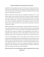 what is the impact of religion to globalization essay