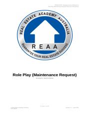 REAA - CPPREP4123 - Role Play - Maintenance Request (Scenario Instructions) v1.1.docx