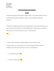 Binomial Probability Graded Assignment T. Rodgers