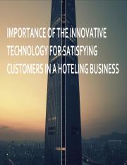 IMPORTANCE OF THE INNOVATIVE TECHNOLOGY FOR SATISFYING CUSTOMERS.pptx