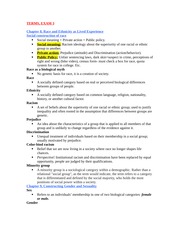 SOC2010- Study Guide Exam 3 