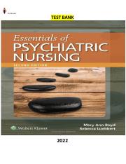 Essentials of Psychiatric Nursing 2nd Edition by Mary Ann Boyd & Rebecca Ann Luebbert - (Test Bank).