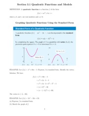 Quadratic Functions and Models (1)