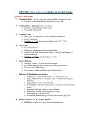 2017 Winter ETX 020 Intro to Forensic Midterm 1 Study Guide