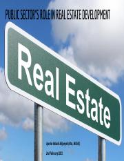 3.a. Public Sector’s Role In Real Estate Development_Presentation by Ayesha Kabuki Adjonyoh.pdf