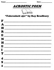 03 - “Fahrenheit 451” by Ray Bradbury ACROSTIC POEM WORKSHEET.pdf