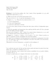 Exam 3 Solution Spring 2013 on Linear Algebra