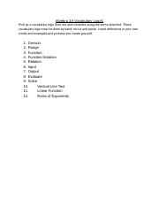 Algebra 2A Vocabulary Log#1
