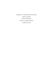 Assignment 1 Communication Self Assessment.docx