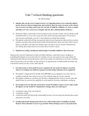 Unit 7 critical thinking questions. Mia Sensinger..pdf