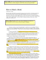 Annotations of How to Mark a Book