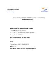 BMM 912- Marketing management- Malebogo Tlale 202101063 ASS 2.docx