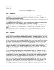 Speech self evaluation essay