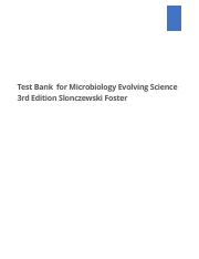 Test Bank  for Microbiology Evolving Science 3rd Edition Slonczewski Foster.pdf