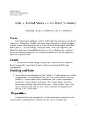 Case Brief. Katz v. United States.docx