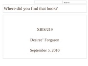 WK 8 Assignment - Where did you find that book