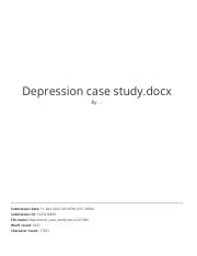 pn depression case study quizlet