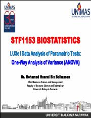 12 [Slides] STF1153 Biostatistics LU3e i One-Way Analysis of Variance (ANOVA).pdf