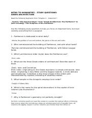 Study Questions - Quiz 2 - Greek Architecture.docx