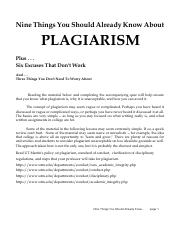 Critical Thinking Nine Things You Need to Know About Plagiarism.pdf