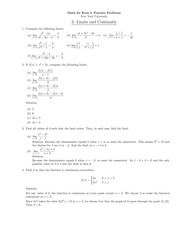 Math for Econ I- Practice Problems New York University