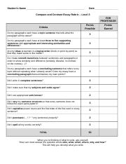 Compare and Contrast Essay Rubric - Level 3.doc