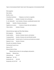 Topics in Environmental Health- Study Guide- Microorganisms in Environmental Health