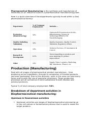 The Structure & Departments in a Pharmaceutical Manufacturing Company.docx