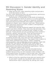 M2 Discussion 1 Parenting Styles.docx
