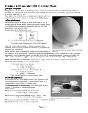M2 Chemistry Homework 9 - Molar Mass.docx