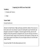Comparing Texts Skill Lesson Notes - Student.docx