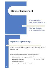 Highway Engineering I - Topic 1 - Introduction on Highway Geometric Design  Cross Section Elements.p
