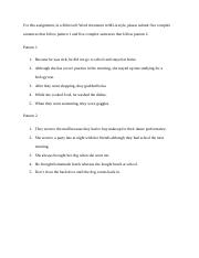 ENGL 1AH - Submit-Complex Sentence Practice.doc