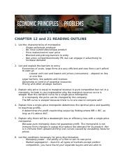 Ch 12 & 21 Reading outline - Econ 150.docx